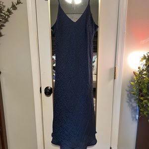 Navy leopard slip dress